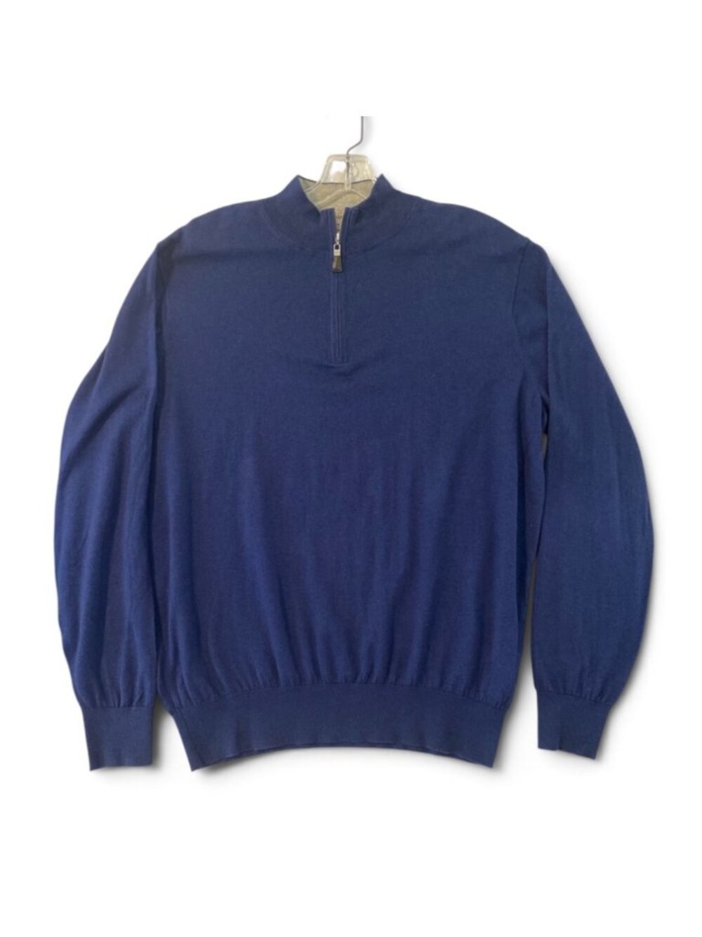 Peter Millar Men’s Crown Soft 1/4 Zip Sweater Silk Blend Size L Navy Lightweight